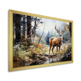 Deer Graceful Grazing - Animals Canvas Wall Art