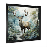 Deer Harmonious Encounter - Deer Large Canvas Wall Art