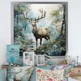 Deer Harmonious Encounter - Deer Large Canvas Wall Art