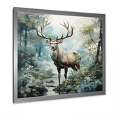 Deer Harmonious Encounter - Deer Large Canvas Wall Art