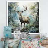 Deer Harmonious Encounter - Deer Large Canvas Wall Art