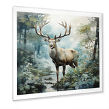 Deer Harmonious Encounter - Deer Large Canvas Wall Art
