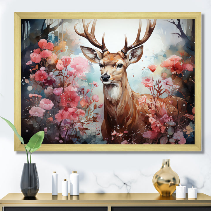 Deer Mystical Forest - Deer Living Room Wall Art