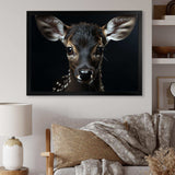 Black And White Deer Portrait - Animals Canvas Wall Art