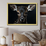 Black And White Deer Portrait - Animals Canvas Wall Art