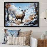 Deer Winters Elegance - Brown Deer Wall Art