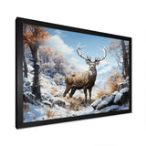 Deer Winters Elegance - Brown Deer Wall Art