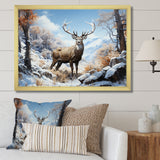 Deer Winters Elegance - Brown Deer Wall Art