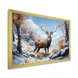 Deer Winters Elegance - Brown Deer Wall Art