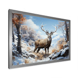 Deer Winters Elegance - Brown Deer Wall Art