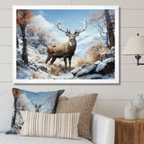Deer Winters Elegance - Brown Deer Wall Art