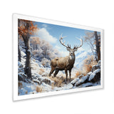 Deer Winters Elegance - Brown Deer Wall Art
