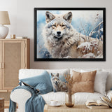 Wolf Winters Embrace - Deer Framed Canvas Art