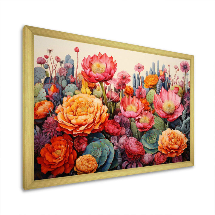 Desert Cacti Garden IV - Landscapes Canvas Wall Art