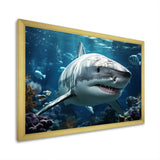 Teal Grey Shark Marine Symphony - Teal Shark Wall Art