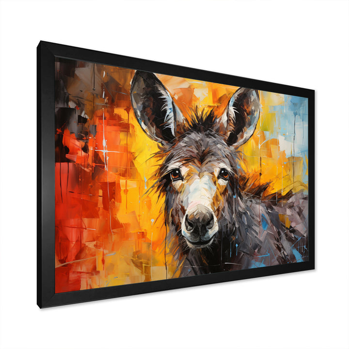 Grey Donkey Gentle Companion Collage - Donkey Living Room Wall Art