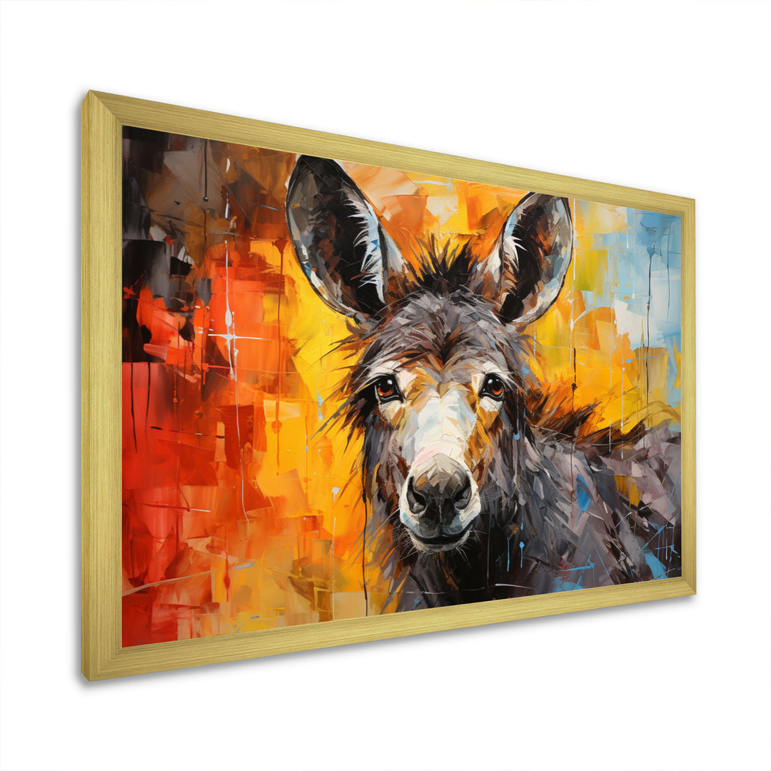 Grey Donkey Gentle Companion Collage - Donkey Living Room Wall Art