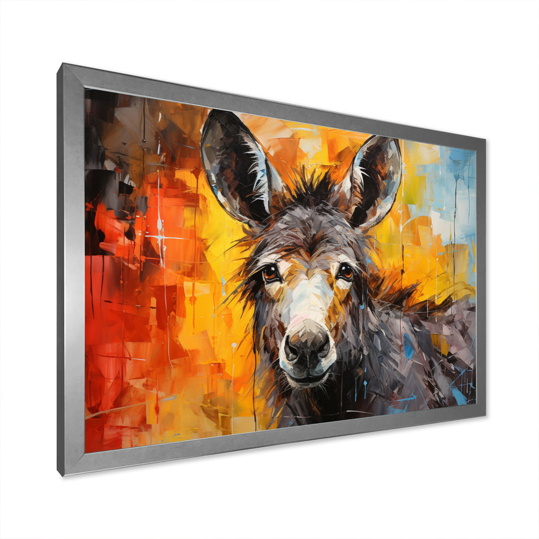 Grey Donkey Gentle Companion Collage - Donkey Living Room Wall Art