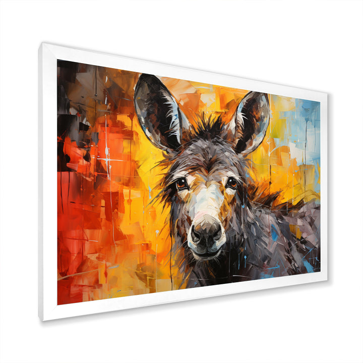 Grey Donkey Gentle Companion Collage - Donkey Living Room Wall Art