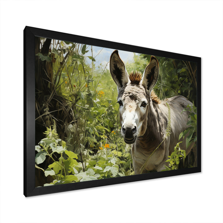 Grey Donkey Gentle Companion Pastoral - Donkey Bedroom Wall Art