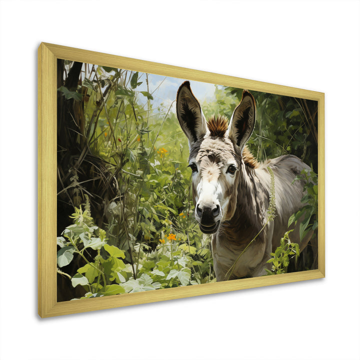 Grey Donkey Gentle Companion Pastoral - Donkey Bedroom Wall Art