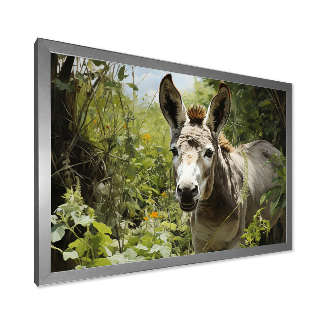 Grey Donkey Gentle Companion Pastoral - Donkey Bedroom Wall Art