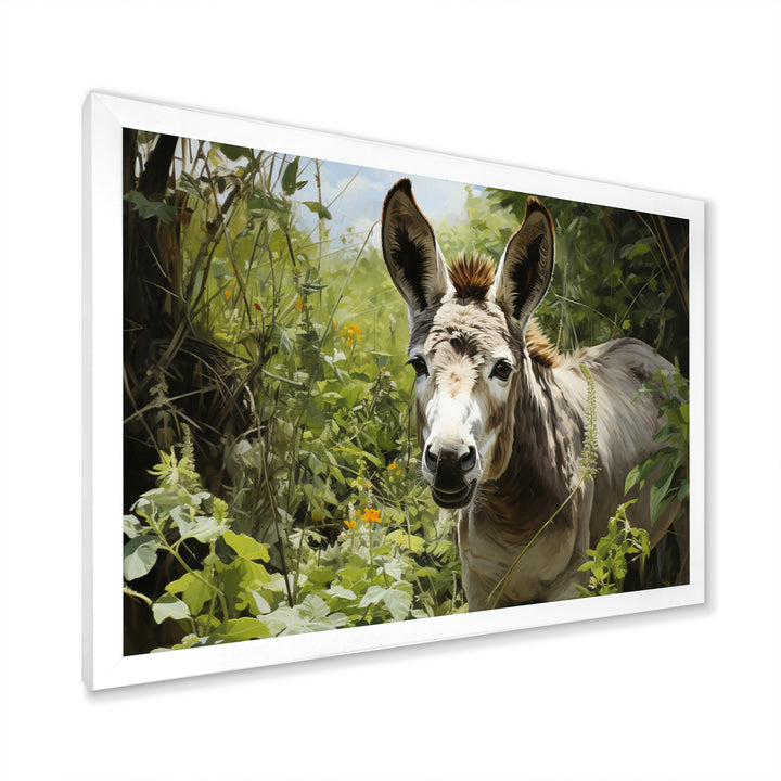 Grey Donkey Gentle Companion Pastoral - Donkey Bedroom Wall Art
