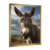 Grey Donkey Portrait Vibrant - Donkey Canvas Wall Art