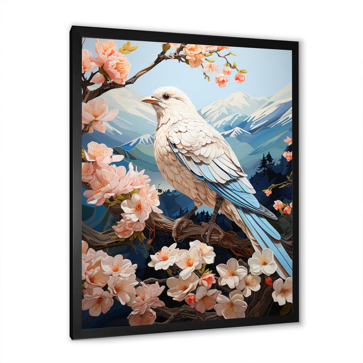White Dove Winged Harmony Pastoral - Dove Large Canvas Wall Art