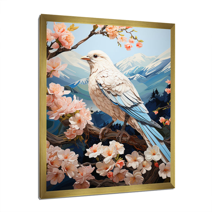 White Dove Winged Harmony Pastoral - Dove Large Canvas Wall Art