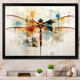 Teak Dragonfly Ethereal Flight Geometric - Animals Canvas Wall Art