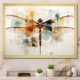 Teak Dragonfly Ethereal Flight Geometric - Animals Canvas Wall Art