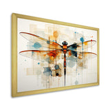 Teak Dragonfly Ethereal Flight Geometric - Animals Canvas Wall Art