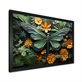 Green Dragonfly Insects Flight Pastoral - Green Dragonfly Wall Art