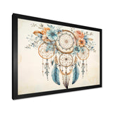 Teal Dreamcatcher Vintage Whispers - Spiritual Canvas Wall Art