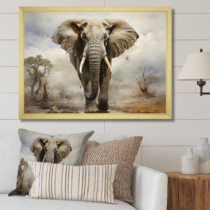 Elephant Graceful Elephant - Elephant Canvas Wall Art
