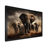 Elephant Harmony In Monochrome III - Animals Canvas Wall Art