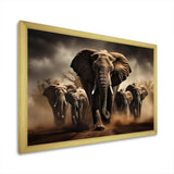 Elephant Harmony In Monochrome III - Animals Canvas Wall Art