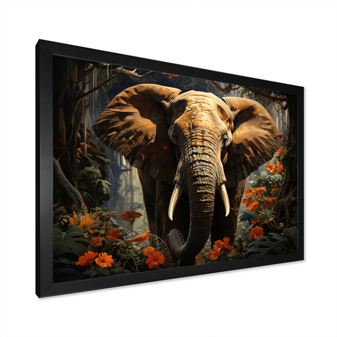 Elephant Jungle Royalty - Elephant Canvas Wall Art