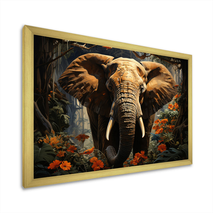 Elephant Jungle Royalty - Elephant Canvas Wall Art
