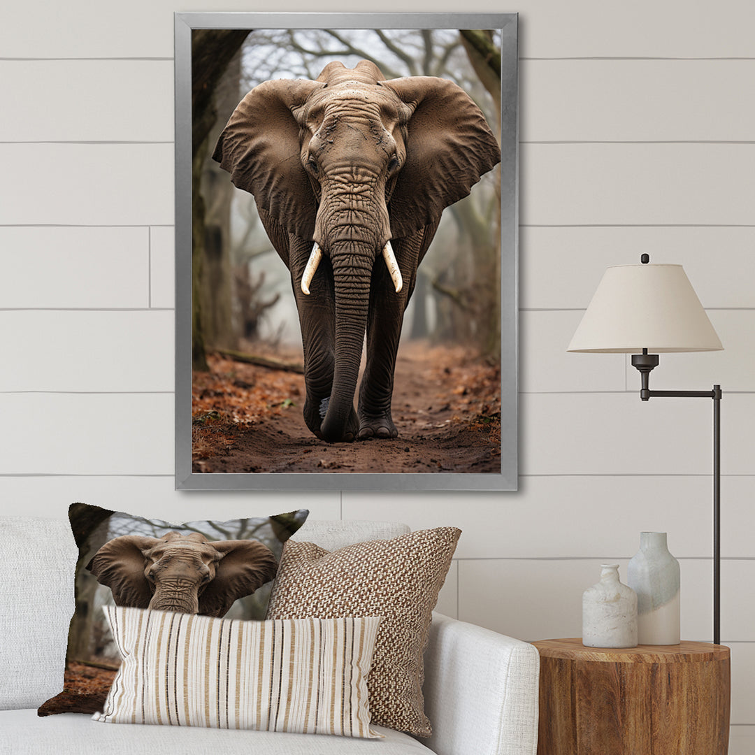 Elephant Portrait Vibrant - Gray Elephant Wall Art