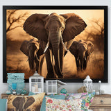 Elephant Shadows Of Serenity I - Animals Canvas Wall Art