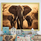 Elephant Shadows Of Serenity I - Animals Canvas Wall Art