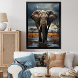 Elephant Tales From Afar - Elephant Large Canvas Wall Art