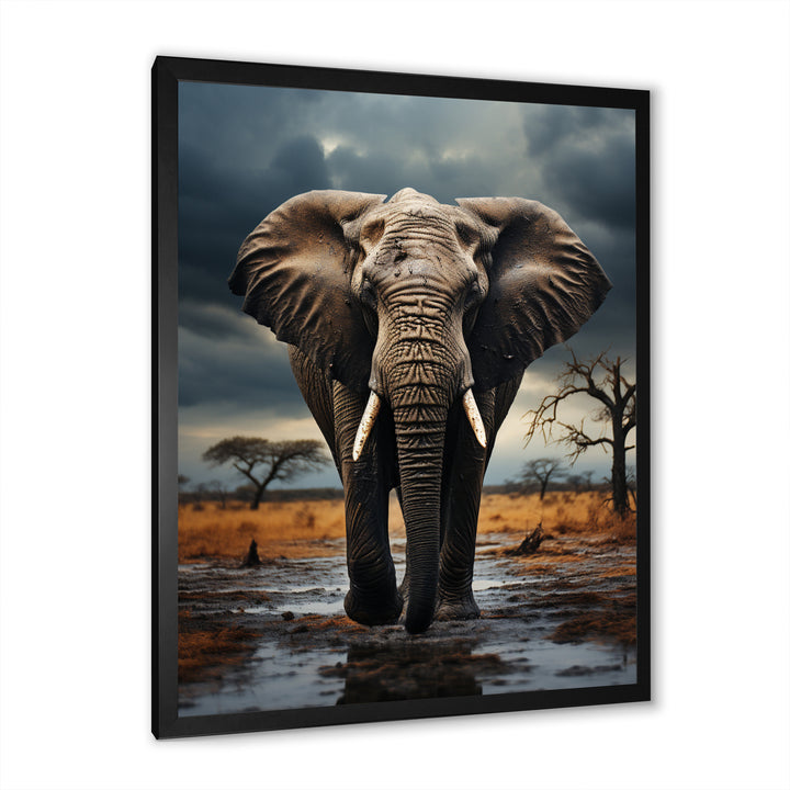 Elephant Tales From Afar - Elephant Large Canvas Wall Art