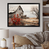 Red Farmhouse Rustic Elegance I - Landscapes Canvas Wall Art