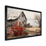 Red Farmhouse Rustic Elegance I - Landscapes Canvas Wall Art