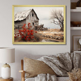 Red Farmhouse Rustic Elegance I - Landscapes Canvas Wall Art