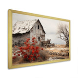 Red Farmhouse Rustic Elegance I - Landscapes Canvas Wall Art