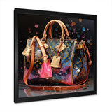 Fashion Bag Glamour Pointillism II - Fashion Canvas Wall Art